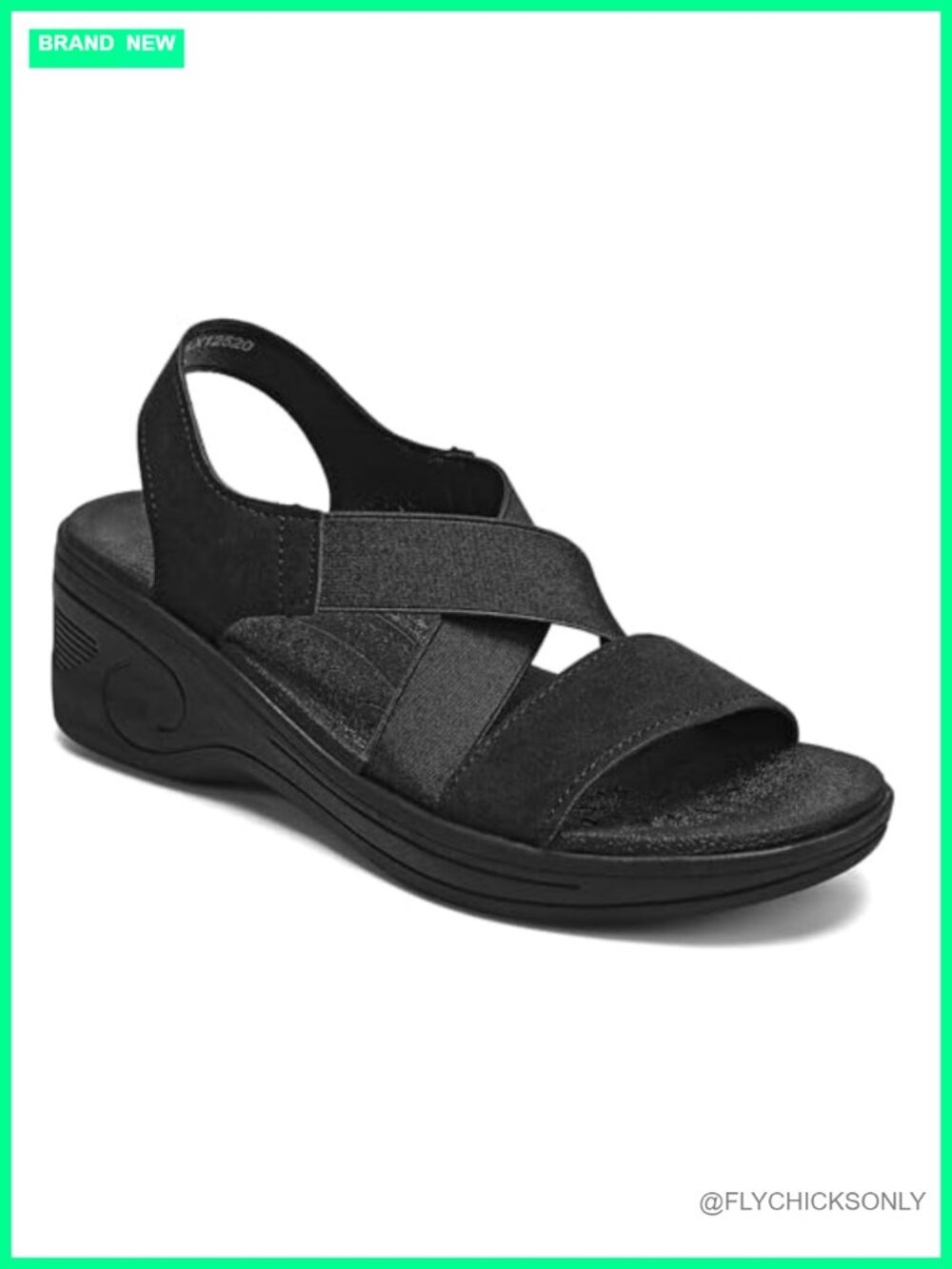 Women's Wedge Sandals Open Toe Slip-On Lightweight Platform Elastic Strap